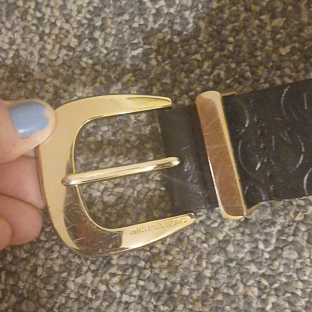 Michael Kors Black Belt with Gold Buckle Size S
